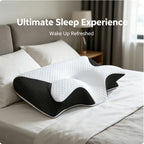 Neck Pain Relief Memory Foam Neck Pillow Ergonomic Orthopedic Cervical Support Breathable for Side Back Stomach Sleepers Bed